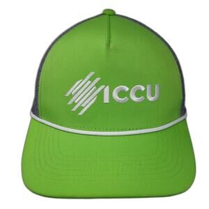 NameBrand ICCU Green Gray Trucker Hat Mesh Snapback Rope Adjustable One Size